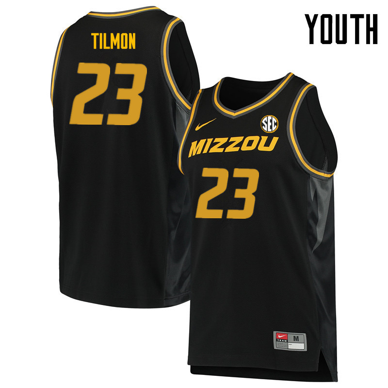 Youth #23 Jeremiah Tilmon Missouri Tigers College Basketball Jerseys Sale-Black